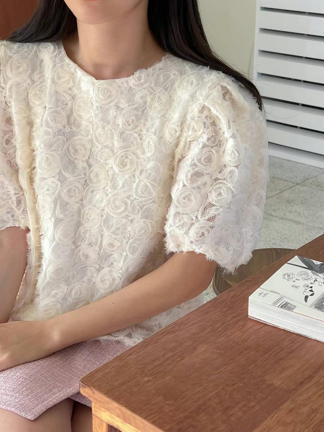 THE ORA韓國直郵㊣女裝新款熱賣時尚推薦25春夏襯衫蕾絲衫THE ORA襯衫/蕾絲衫