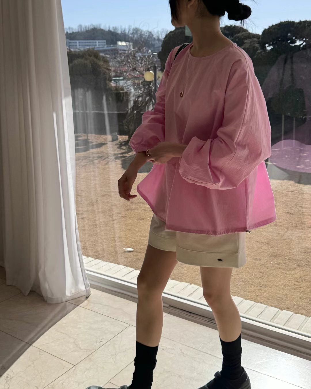 There’s直郵韓國代購㊣女裝新款休閑人氣25春夏襯衫蕾絲衫拉鏈There’s襯衫/蕾絲衫