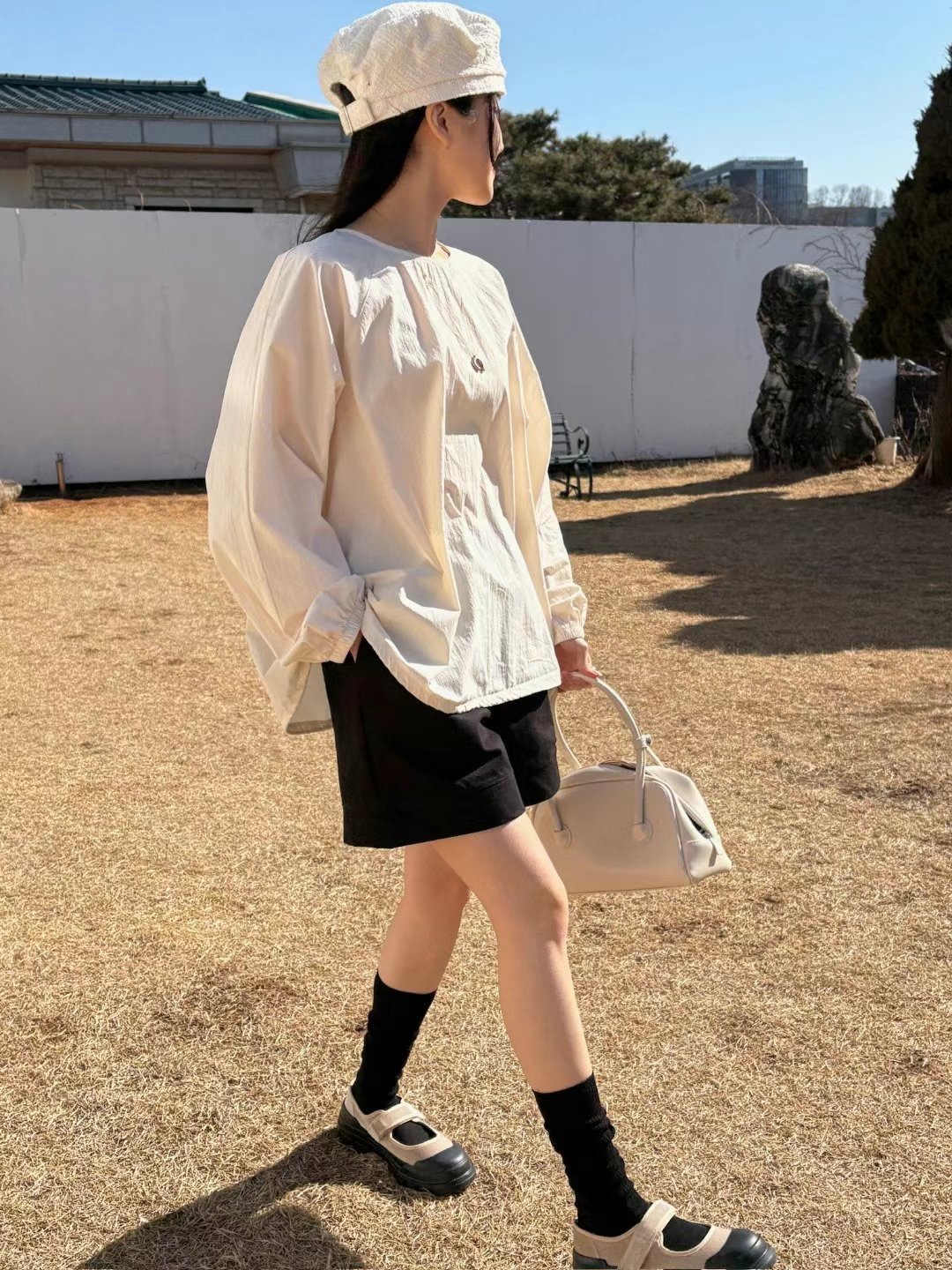 There’s直郵韓國代購㊣女裝新款休閑人氣25春夏襯衫蕾絲衫拉鏈There’s襯衫/蕾絲衫