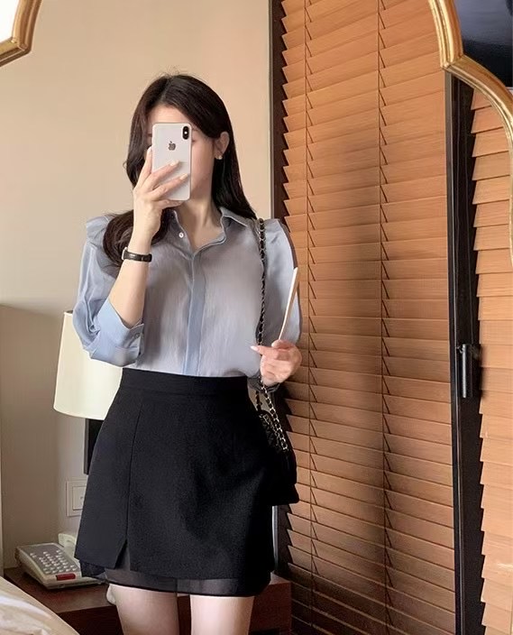 SRAP韓國直郵㊣東大門實拍女裝新款時尚人氣推薦休閑熱賣短裙SRAP短裙