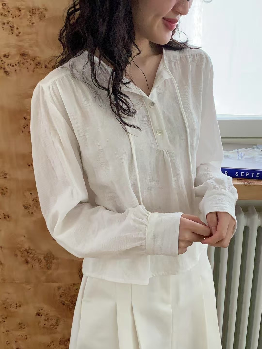 WEATHER韓國直郵㊣東大門實拍女裝新品人氣時尚熱賣襯衫蕾絲衫GOBSLMURI-ot襯衫/蕾絲衫