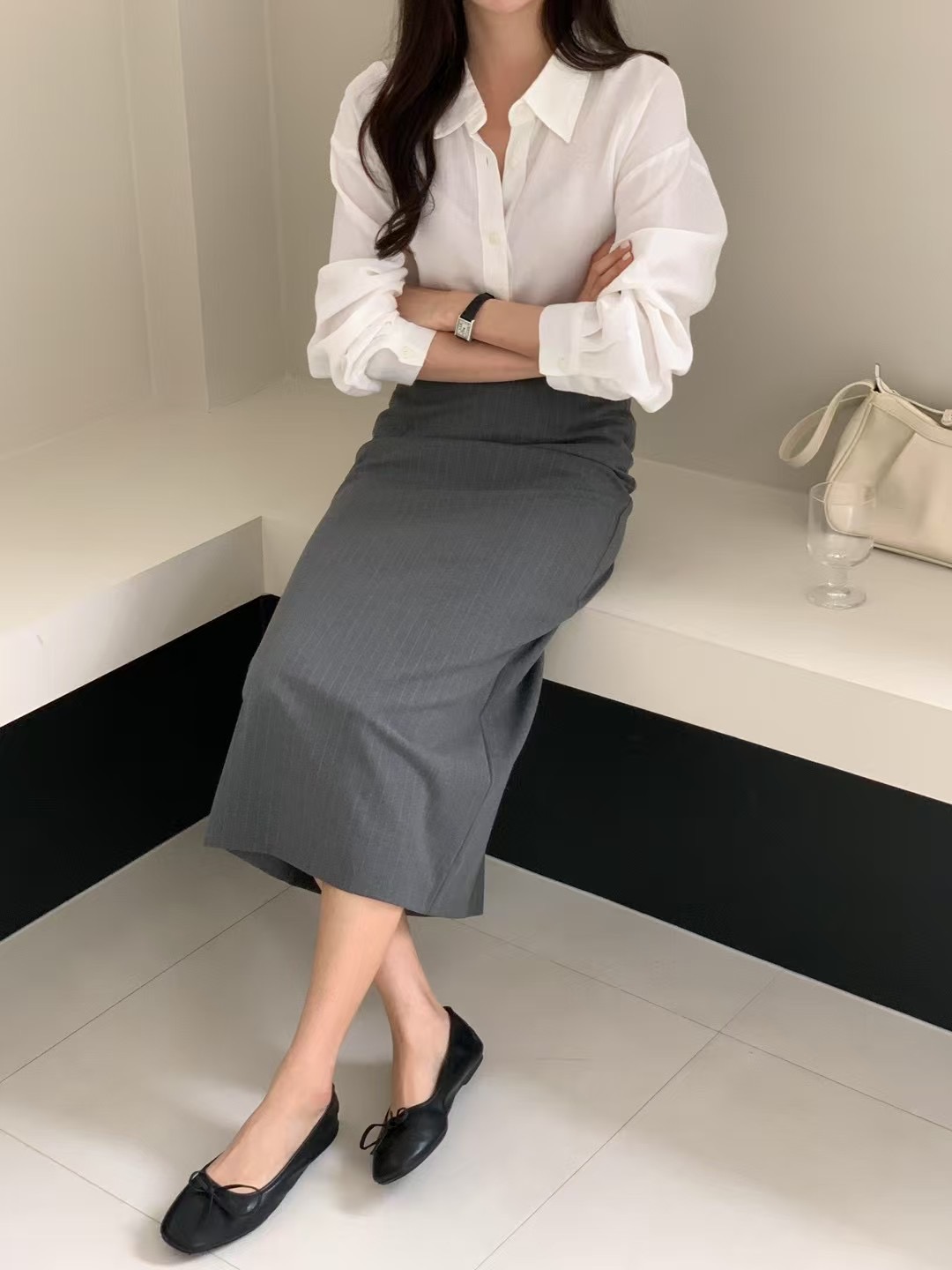 SRAP韓國直郵㊣東大門實拍女裝新款休閑熱賣25春夏人氣長裙SRAP長裙