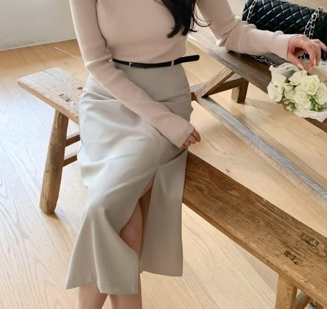 SRAP直郵韓國代購㊣女裝新款時尚25春夏人氣熱賣長裙含腰帶SRAP長裙
