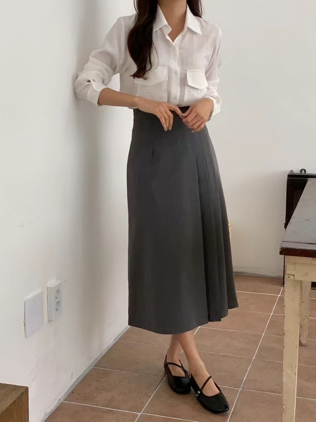 SRAP直郵韓國代購㊣女裝新品推薦休閑時尚25春夏熱賣人氣長裙SRAP長裙