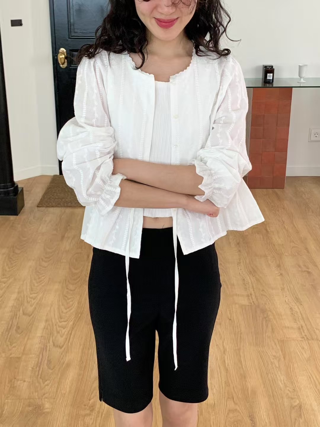 WEATHER韓國直郵㊣女裝新款休閑人氣25春夏時尚熱賣襯衫蕾絲衫GOBSLMURI-ot襯衫/蕾絲衫