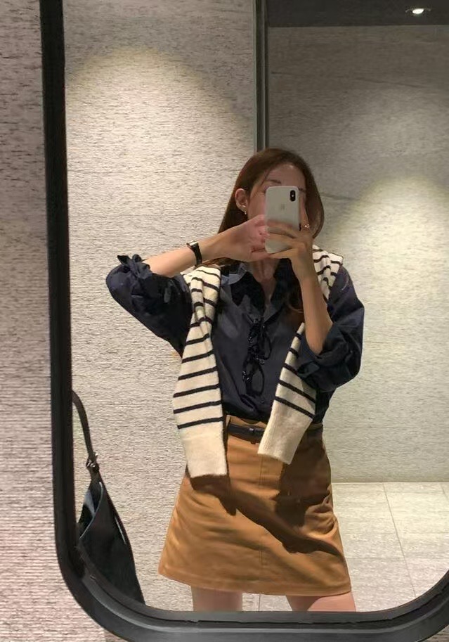 SRAP韓國直郵㊣東大門實拍女裝新款推薦時尚25春夏短裙含腰帶SRAP短裙