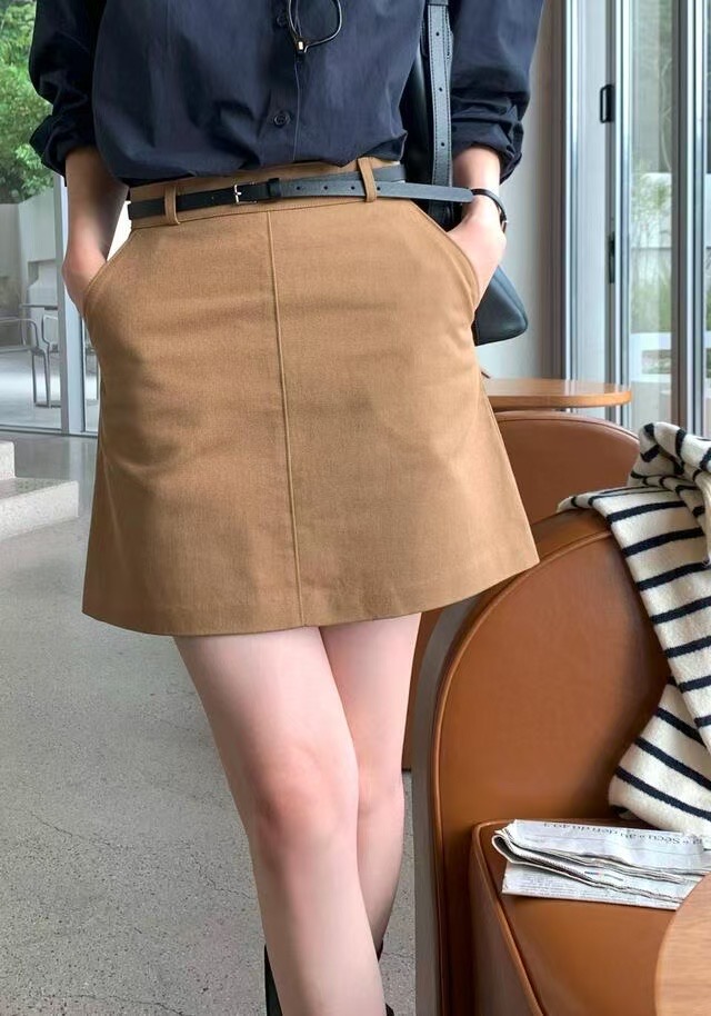 SRAP韓國直郵㊣東大門實拍女裝新款推薦時尚25春夏短裙含腰帶SRAP短裙