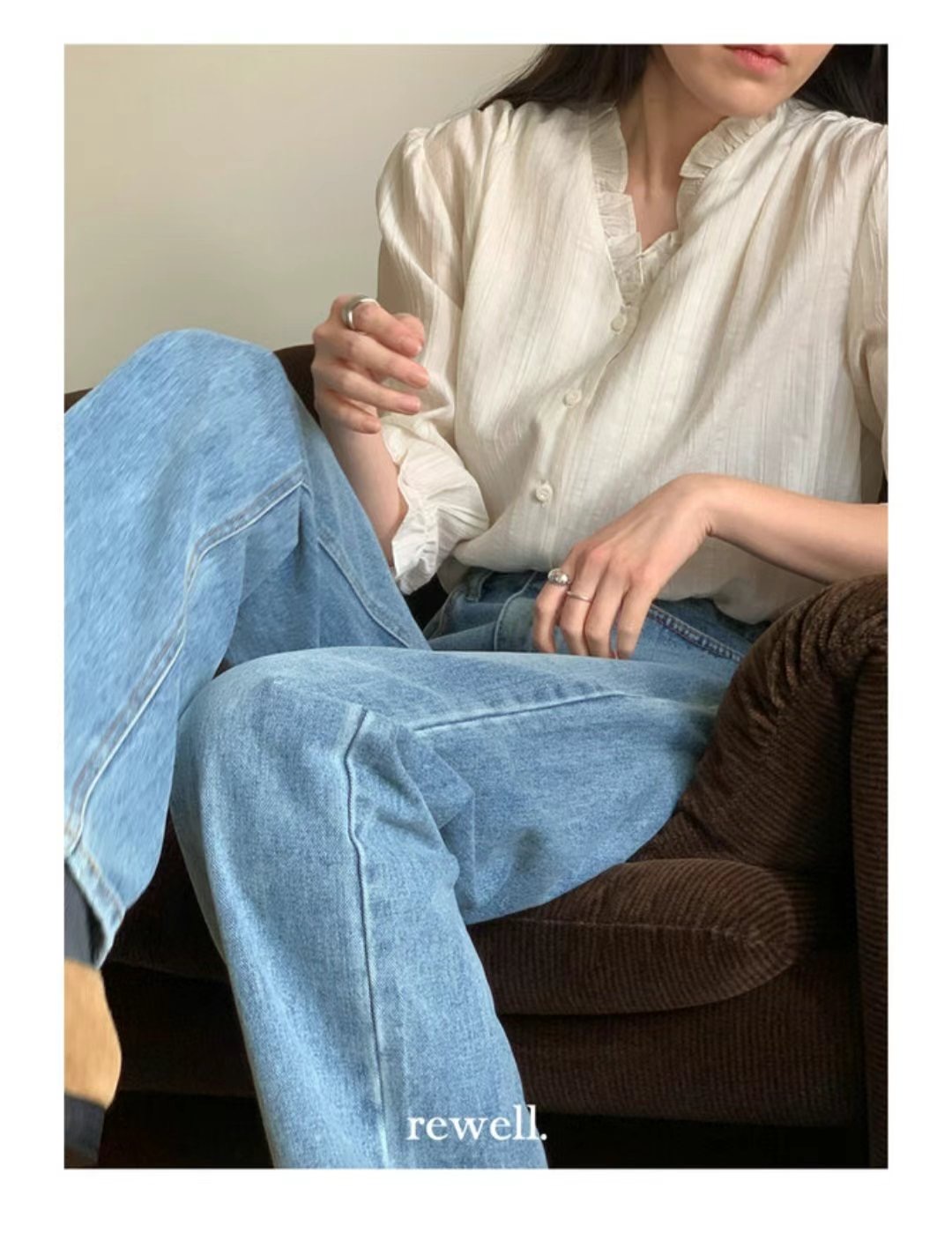 MORNBAKER韓國㊣直郵東大門代購女裝新品推薦襯衫蕾絲衫褶皺MORNBAKER襯衫/蕾絲衫