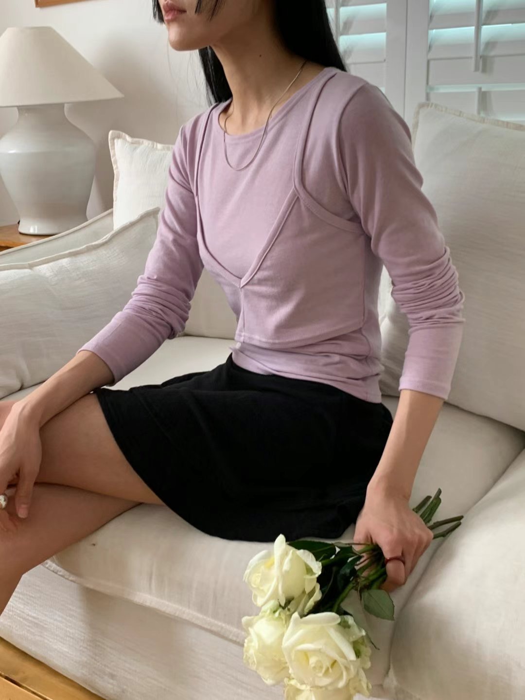 DIPPING韓國直郵㊣女裝新品25春夏時尚休閑人氣推薦長袖T恤DIPPING長袖T恤