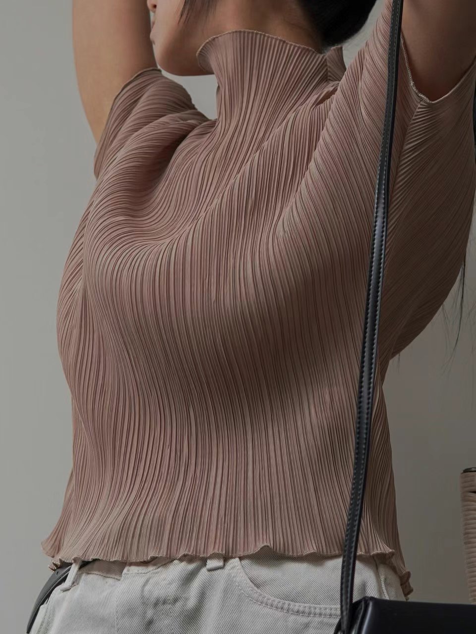 MORNBAKER韓國㊣直郵東大門代購女裝新品25春夏襯衫蕾絲衫褶皺MORNBAKER襯衫/蕾絲衫圖色2
