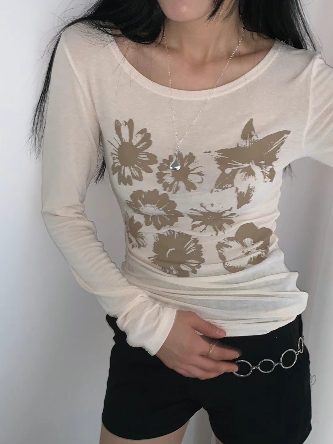 DIPPING韓國㊣直郵東大門代購女裝新款休閑人氣推薦長袖T恤DIPPING長袖T恤