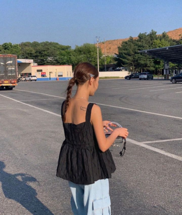 STAY HERE韓國直郵㊣女裝新款推薦25春夏休閑時尚吊帶背心STAY HERE吊帶/背心