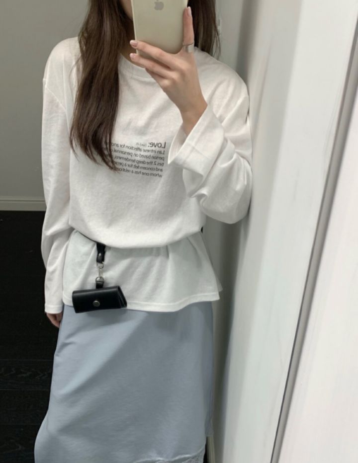 STAY HERE韓國㊣直郵東大門代購女裝新品休閑人氣25春夏長袖T恤STAY HERE長袖T恤