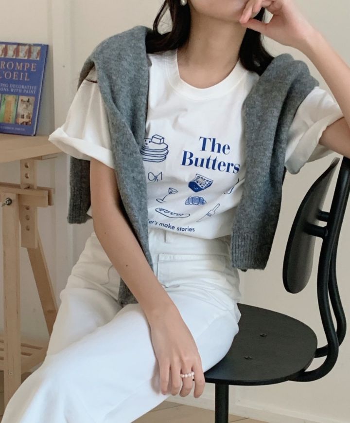 STAY HERE韓國直郵㊣東大門實拍女裝新款休閑時尚25春夏T恤STAY HERET恤