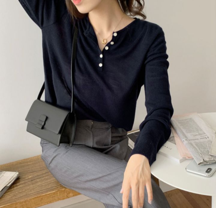 STAY HERE韓國直郵㊣東大門實拍女裝新品人氣熱賣時尚針織衫STAY HERE針織衫圖色3