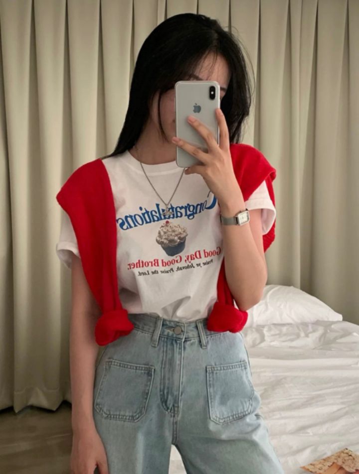 STAY HERE韓國㊣直郵東大門代購女裝新品休閑25春夏人氣T恤STAY HERET恤