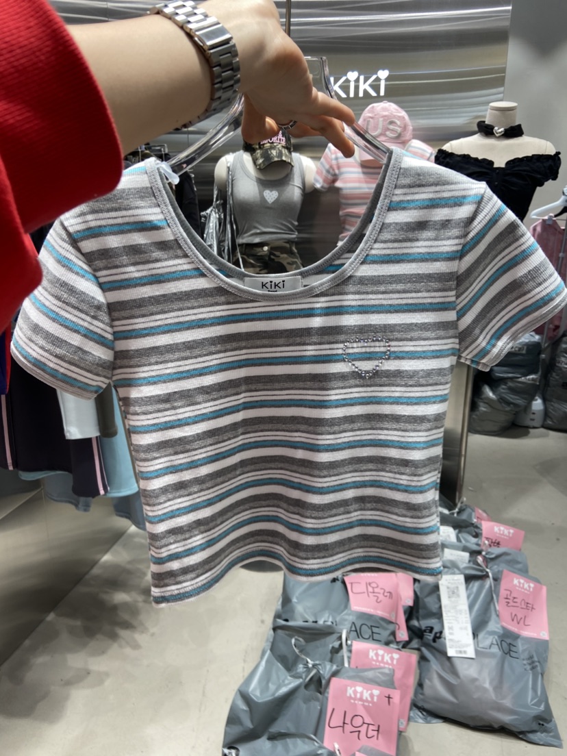 KIKI韓國直郵㊣東大門實拍女裝新品25春夏時尚休閑推薦熱賣T恤KIKIT恤圖色2
