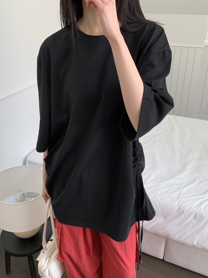ZITTEN韓國直郵㊣女裝新品休閑推薦時尚人氣25春夏熱賣T恤褶皺ZITTENT恤
