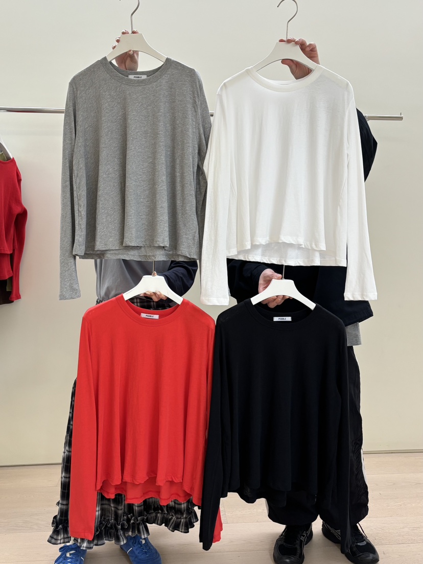 PEBBLE韓國直郵㊣女裝新款休閑熱賣人氣25春夏推薦時尚長袖T恤PEBBLE長袖T恤