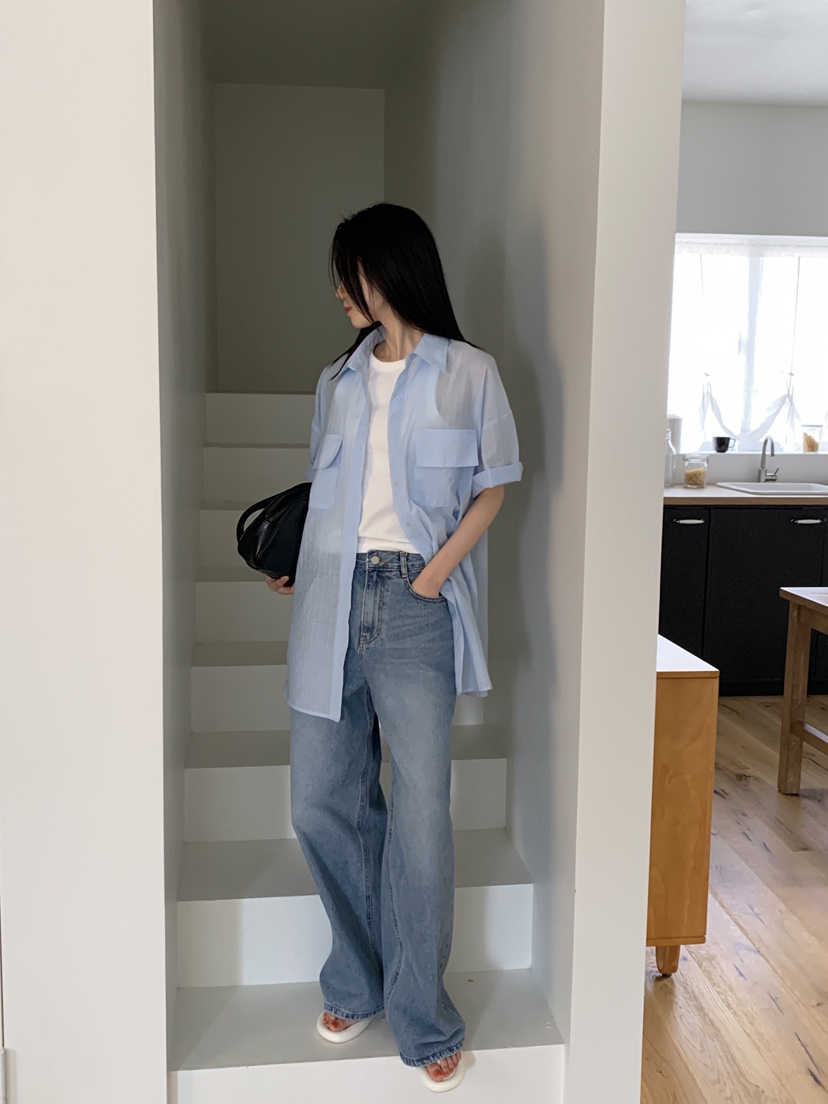 ZITTEN韓國直郵㊣女裝新品25春夏人氣推薦休閑襯衫蕾絲衫透視ZITTEN襯衫/蕾絲衫