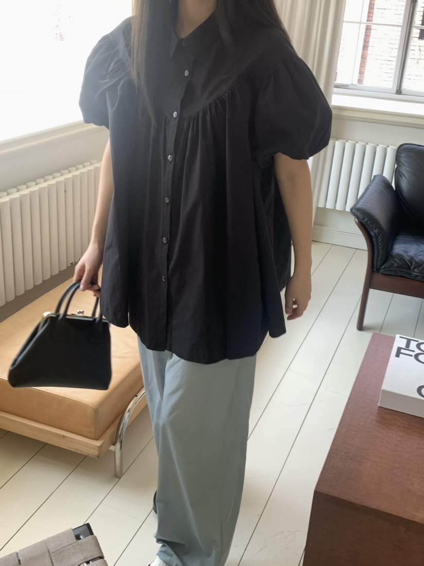 PEBBLE韓國直郵㊣東大門實拍女裝新款熱賣25春夏襯衫蕾絲衫PEBBLE襯衫/蕾絲衫