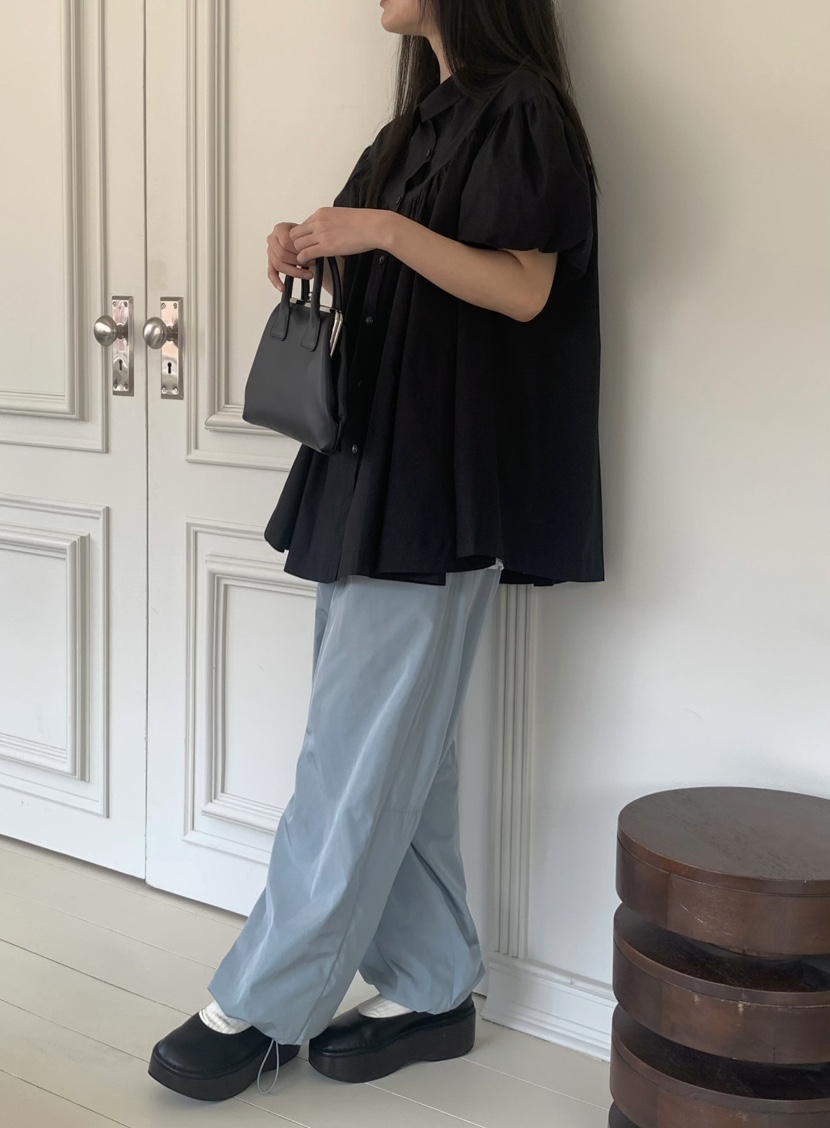 PEBBLE韓國直郵㊣東大門實拍女裝新款熱賣25春夏襯衫蕾絲衫PEBBLE襯衫/蕾絲衫