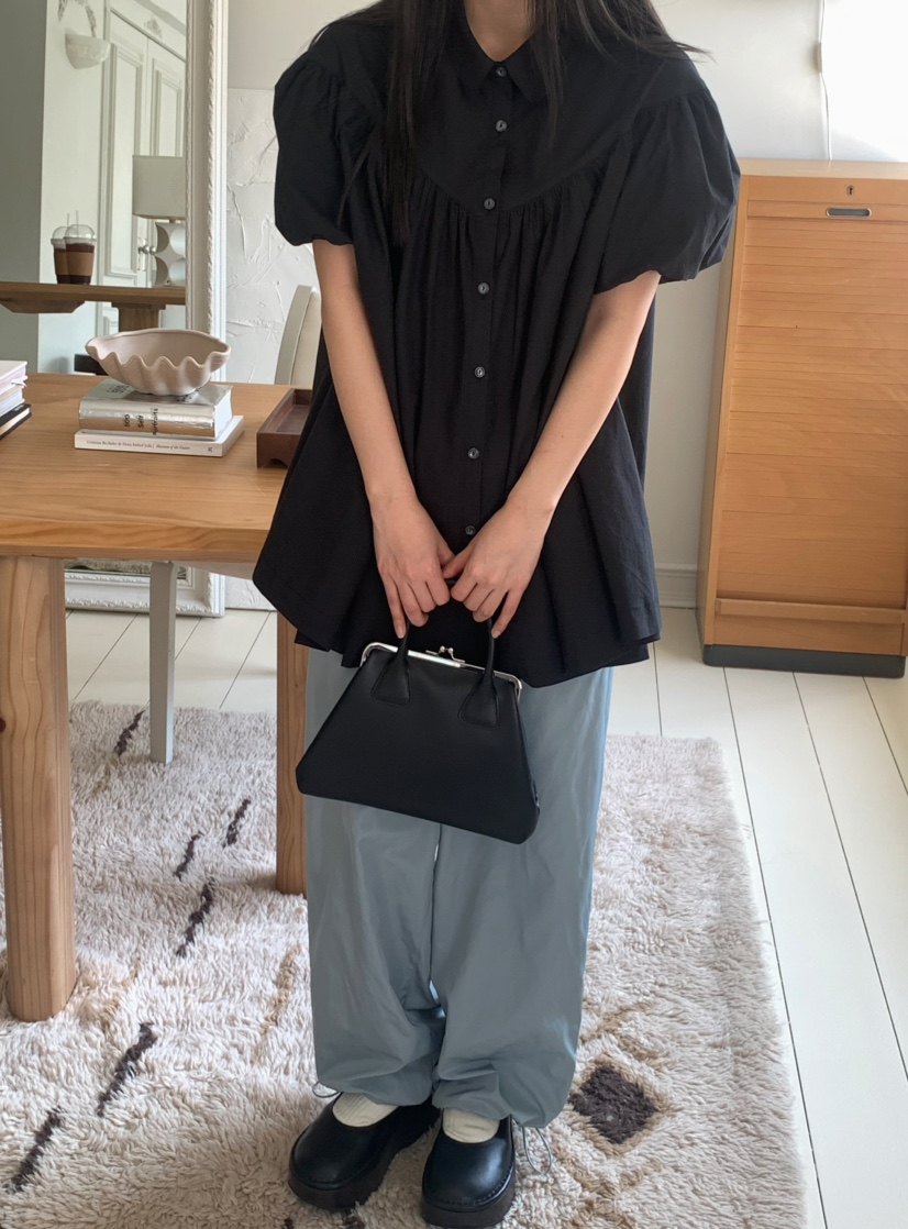 PEBBLE韓國直郵㊣東大門實拍女裝新款熱賣25春夏襯衫蕾絲衫PEBBLE襯衫/蕾絲衫