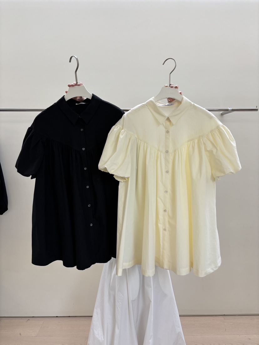 PEBBLE韓國直郵㊣東大門實拍女裝新款熱賣25春夏襯衫蕾絲衫PEBBLE襯衫/蕾絲衫