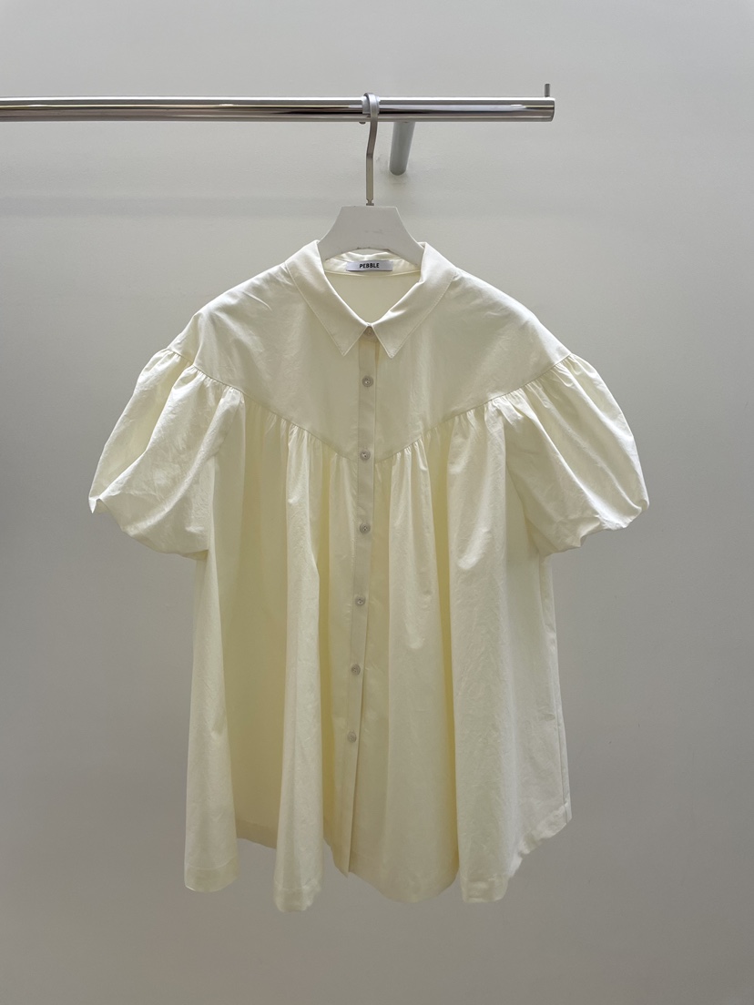 PEBBLE韓國直郵㊣東大門實拍女裝新款熱賣25春夏襯衫蕾絲衫PEBBLE襯衫/蕾絲衫圖色1