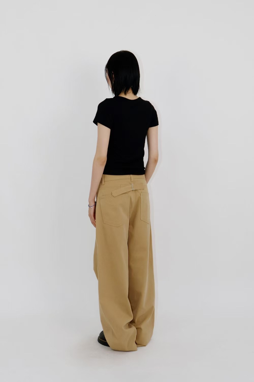 ANSWER直郵韓國代購㊣女裝新款人氣休閑褲不含腰帶男女同款ANSWER休閑褲