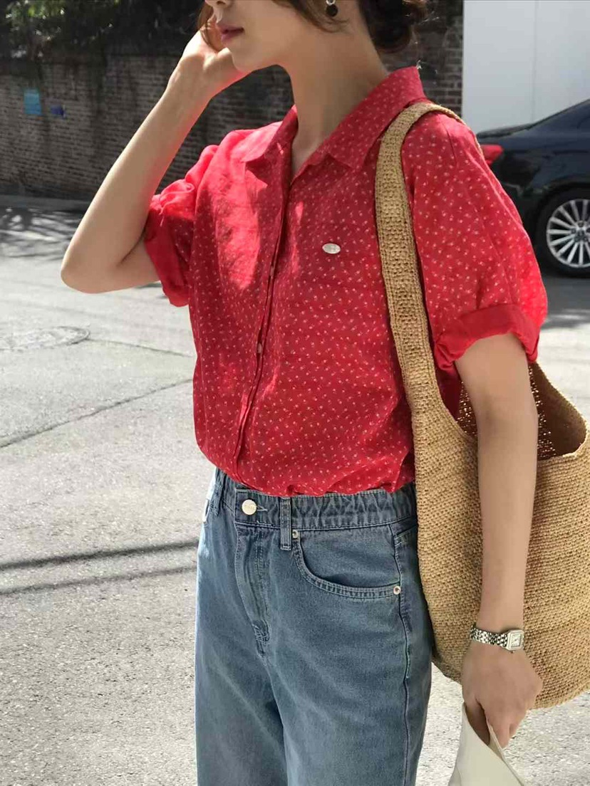 VENIR-a韓國直郵㊣女裝新款25春夏休閑時尚人氣襯衫蕾絲衫VENIR-a襯衫/蕾絲衫