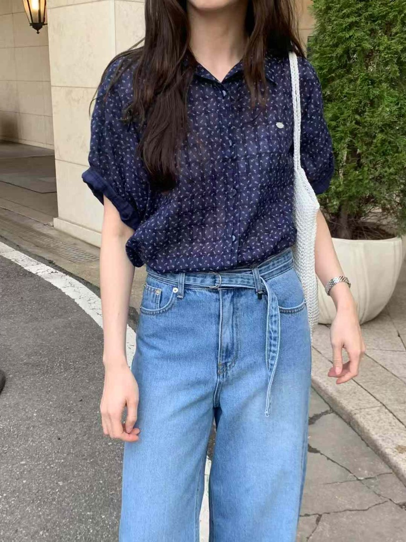 VENIR-a韓國直郵㊣女裝新款25春夏休閑時尚人氣襯衫蕾絲衫VENIR-a襯衫/蕾絲衫