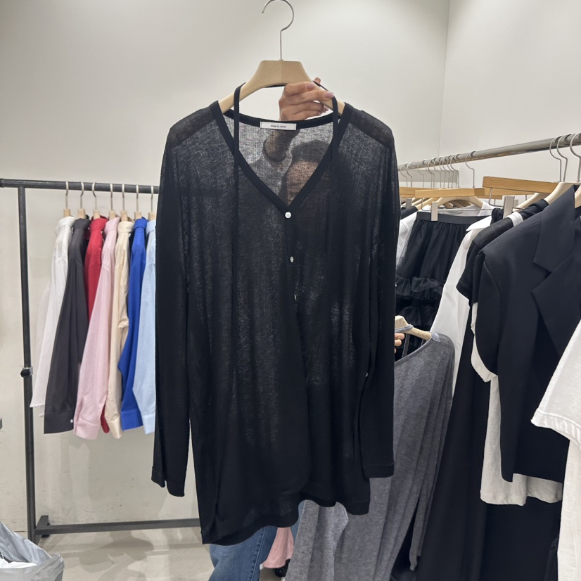 REPELLER韓國直郵㊣東大門實拍女裝新品休閑長袖T恤含脖帶開衫REPELLER長袖T恤圖色2
