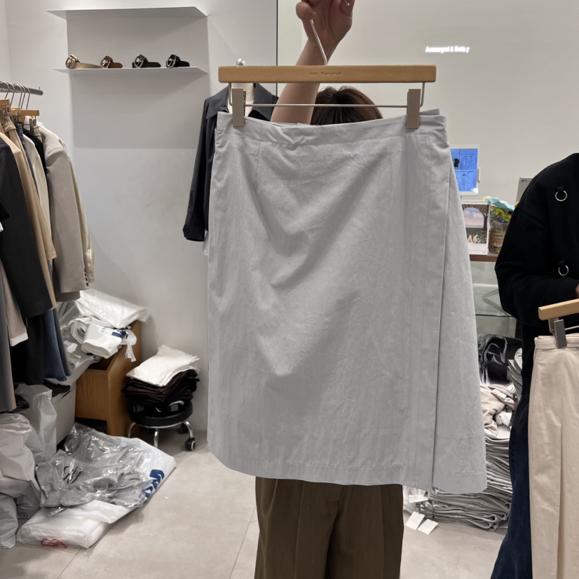 ANN MARGRET直郵韓國代購㊣女裝新品推薦半身裙中短裙褶皺sk含腰帶GRETA.Y半身裙/中短裙