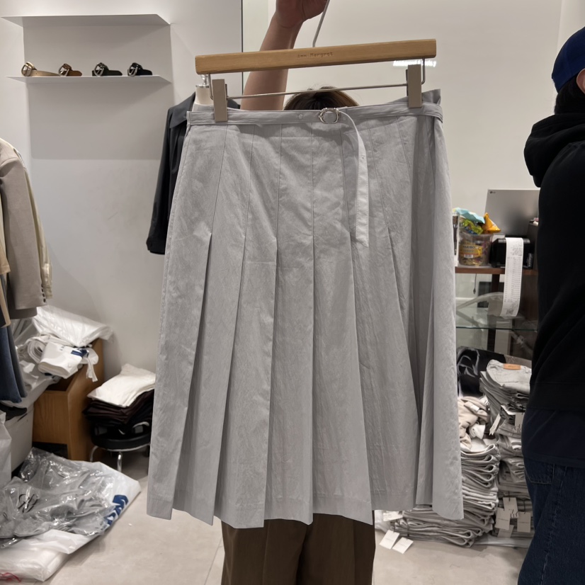ANN MARGRET直郵韓國代購㊣女裝新品推薦半身裙中短裙褶皺sk含腰帶GRETA.Y半身裙/中短裙