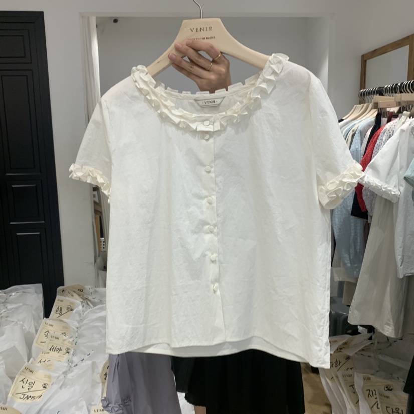 VENIR-a韓國直郵㊣女裝新品熱賣時尚休閑25春夏襯衫蕾絲衫VENIR-a襯衫/蕾絲衫圖色2