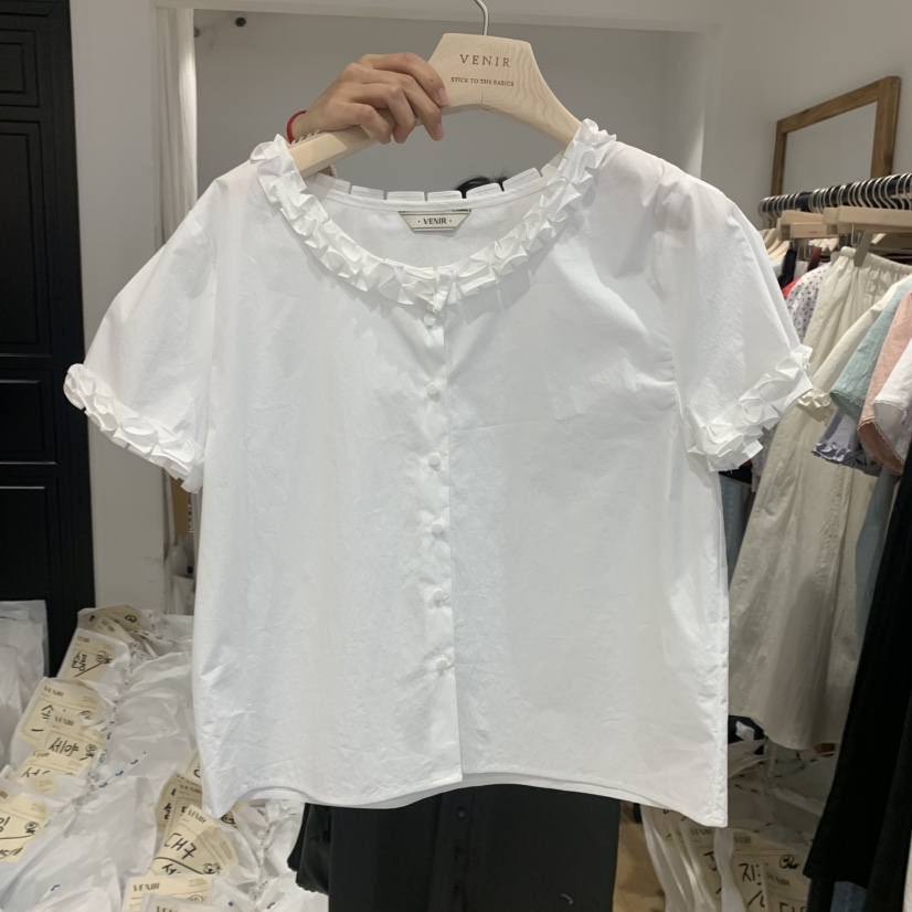 VENIR-a韓國直郵㊣女裝新品熱賣時尚休閑25春夏襯衫蕾絲衫VENIR-a襯衫/蕾絲衫圖色3