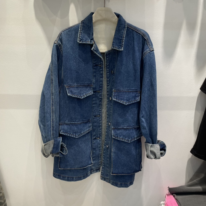 WASHBLUE直郵韓國代購㊣女裝新品時尚熱賣休閑夾克寬松牛仔WASHBLUE夾克