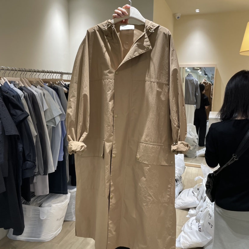 GARDEN韓國直郵㊣女裝新品25春夏休閑人氣熱賣長款風衣連帽GARDEN長款風衣圖色2