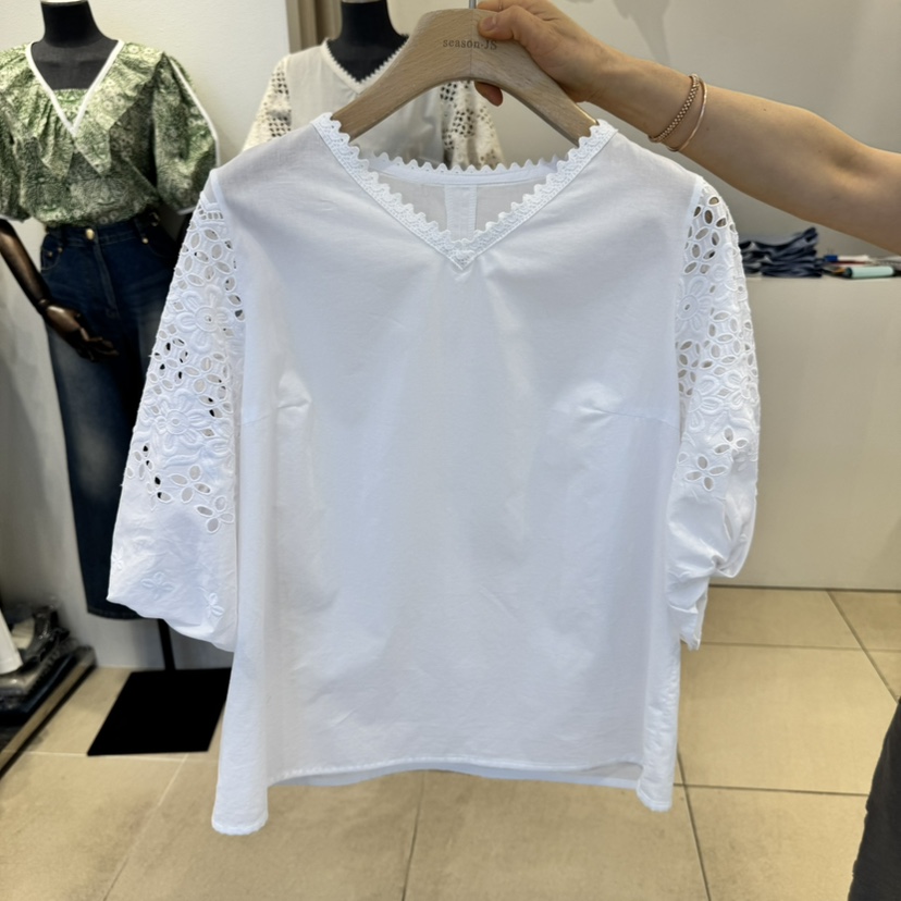 2nd B-S韓國直郵㊣女裝新品25春夏推薦人氣休閑襯衫蕾絲衫2nd B-S襯衫/蕾絲衫圖色2