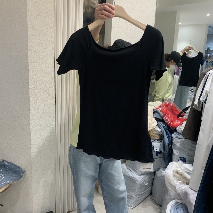 SSEMIENNE直郵韓國代購㊣女裝新款推薦25春夏人氣熱賣時尚T恤SSENIQUET恤圖色2