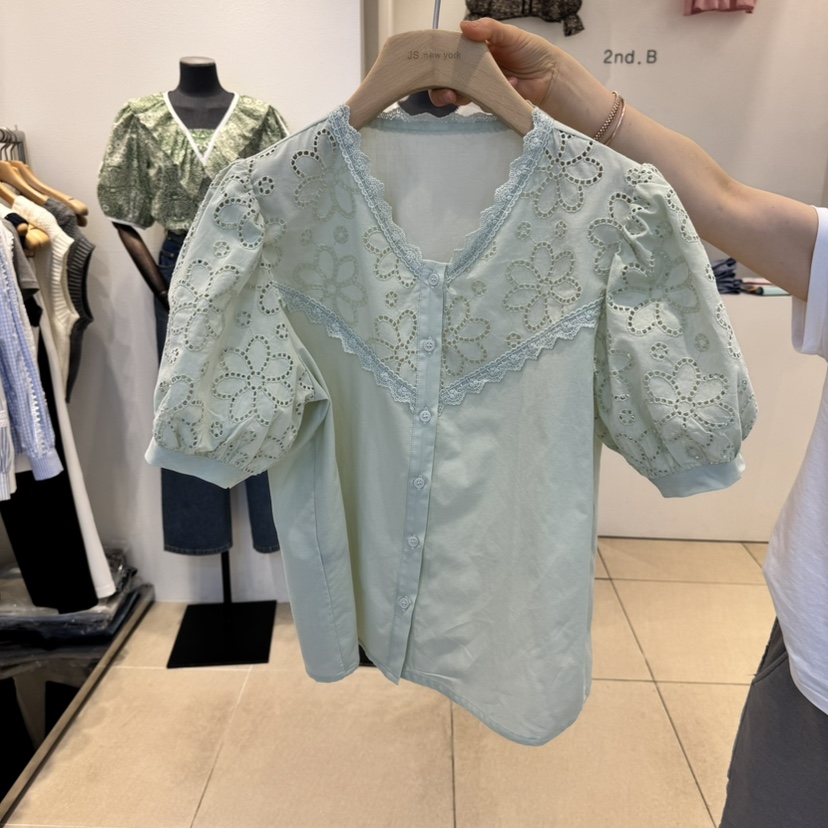 2nd B-S韓國直郵㊣東大門實拍女裝新品熱賣時尚襯衫蕾絲衫2nd B-S襯衫/蕾絲衫