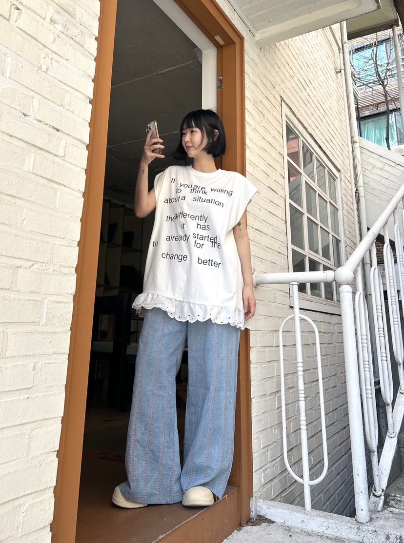THE LINE-Q直郵韓國代購㊣女裝新品人氣休閑推薦時尚休閑褲THE LINE-q休閑褲