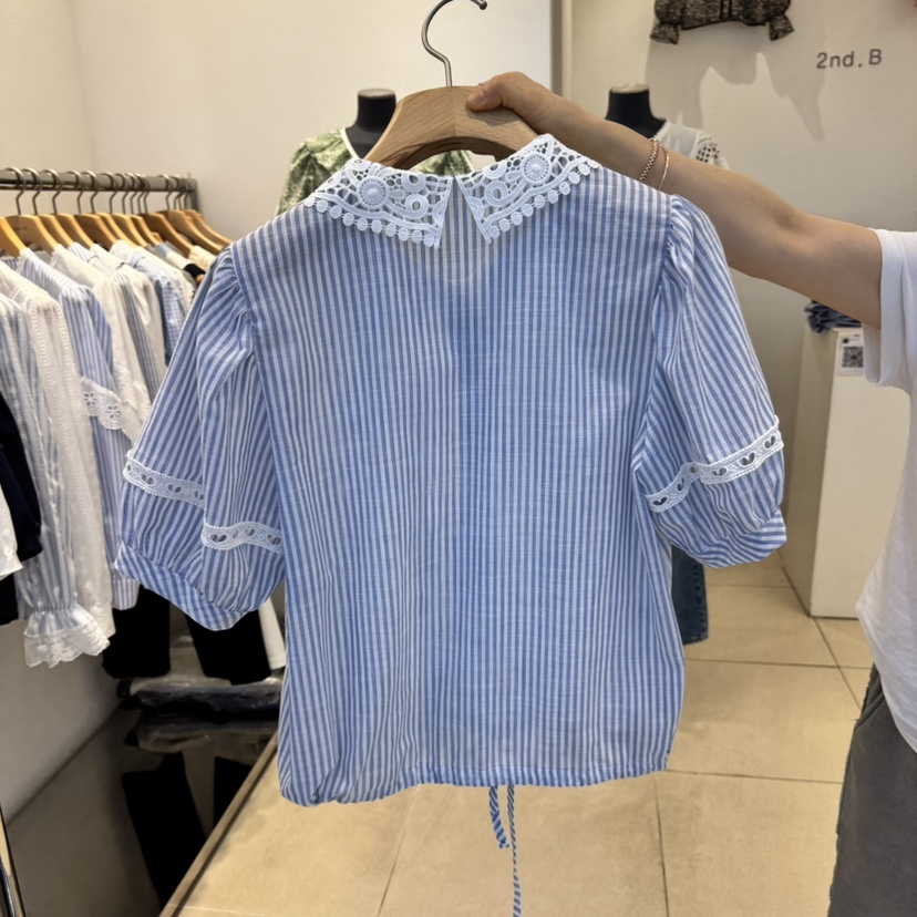 2nd B-S韓國直郵㊣東大門實拍女裝新品休閑推薦襯衫蕾絲衫2nd B-S襯衫/蕾絲衫