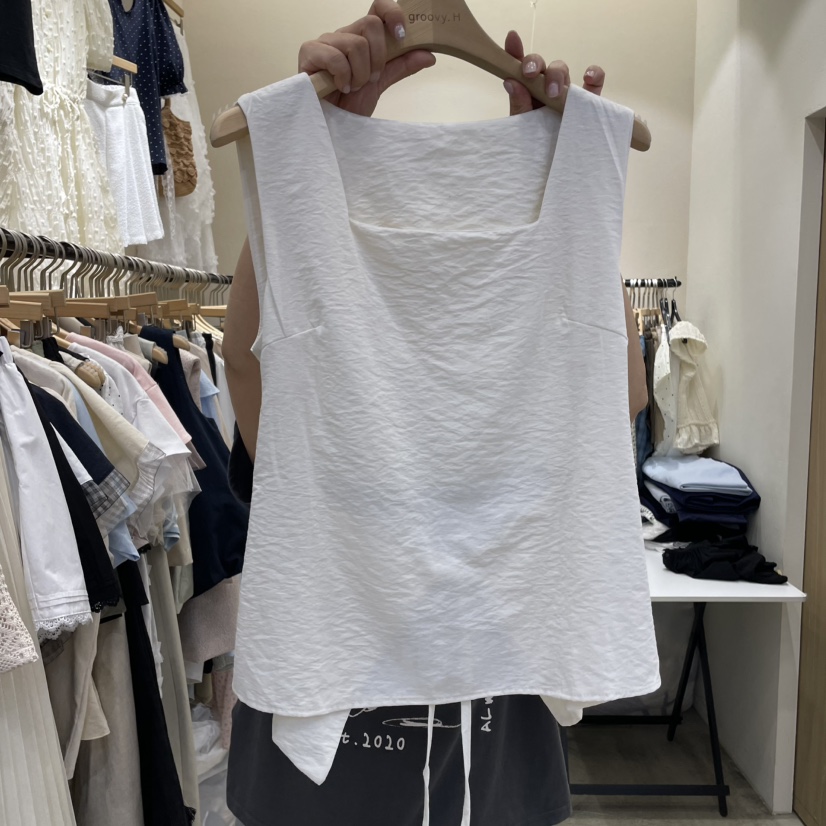 HOLYBANANA直郵韓國代購㊣女裝新品休閑時尚熱賣25春夏吊帶背心groovy.H/HOLYBANANA吊帶/背心圖色3