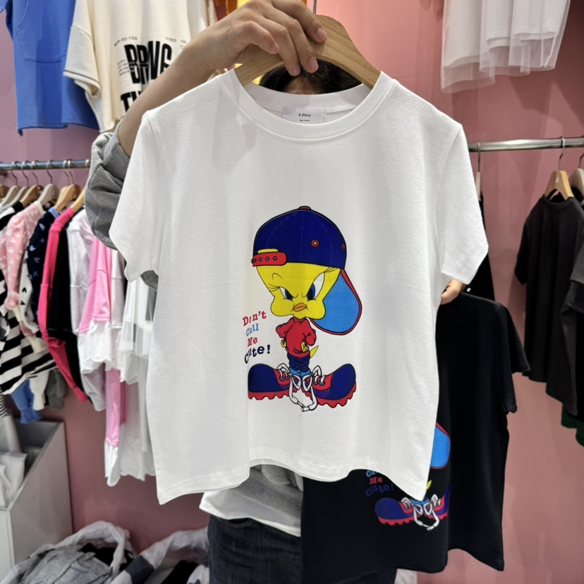 K STORY韓國直郵㊣東大門實拍女裝新品熱賣休閑25春夏T恤可愛的K STORYT恤