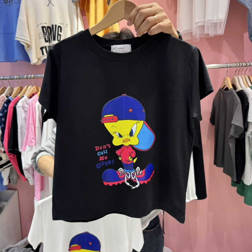 K STORY韓國直郵㊣東大門實拍女裝新品熱賣休閑25春夏T恤可愛的K STORYT恤圖色2