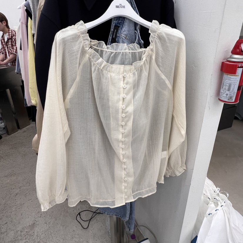 BREATHE韓國直郵㊣東大門實拍女裝新品推薦休閑25春夏襯衫蕾絲衫BREATHE襯衫/蕾絲衫圖色2