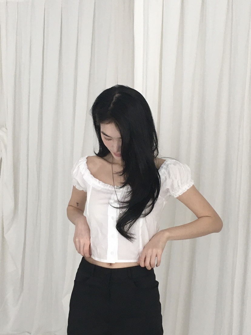 ORDINARYA直郵韓國代購㊣女裝新款推薦25春夏襯衫蕾絲衫露肩ROESMMOSS襯衫/蕾絲衫