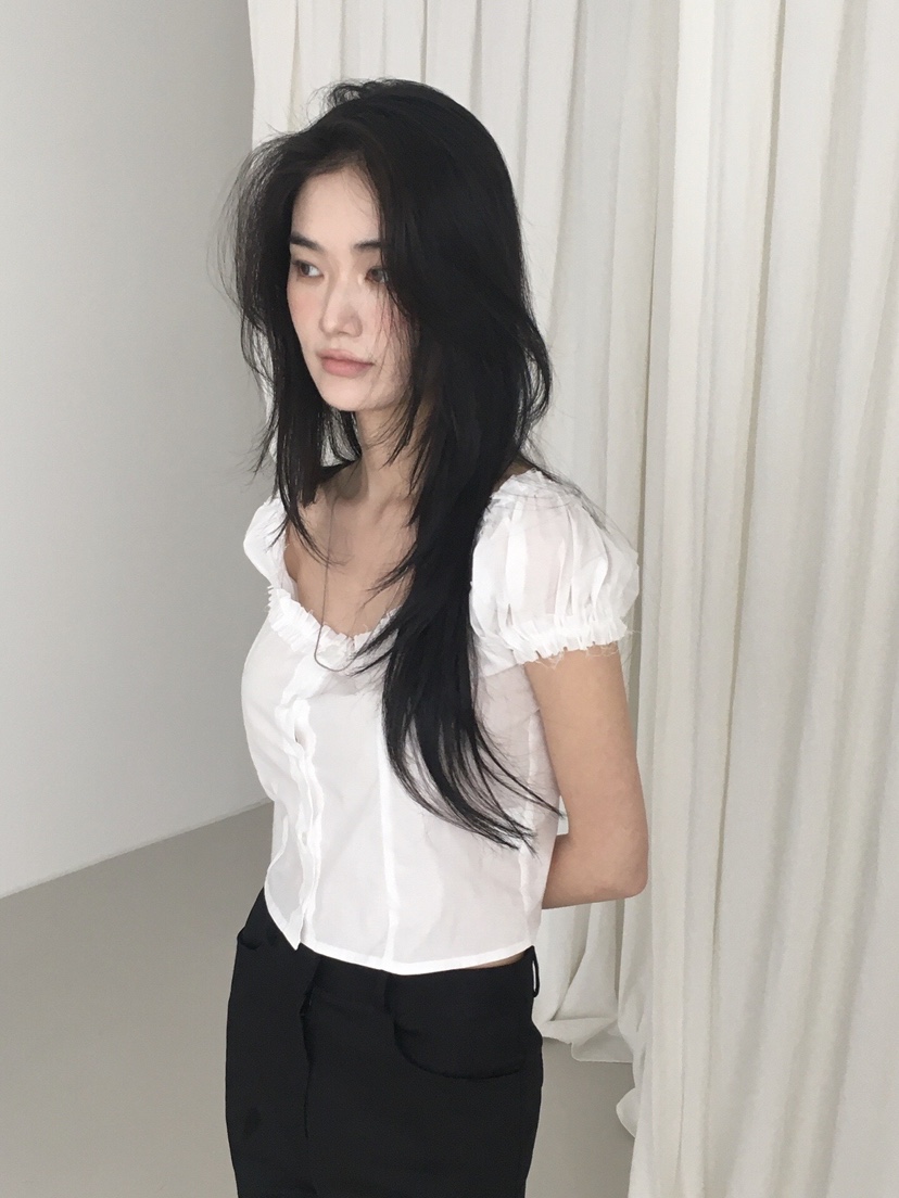 ORDINARYA直郵韓國代購㊣女裝新款推薦25春夏襯衫蕾絲衫露肩ROESMMOSS襯衫/蕾絲衫
